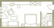 Grundriss Doppelzimmer Wiese